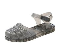 Generisch Sandalias de jalea para niñas con dedos cerrados princesa vestido de verano zapatos de playa sandalias planas, Negro , 31.5 EU