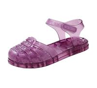Generisch Sandalias de jalea para niñas con dedos cerrados princesa vestido de verano zapatos de playa sandalias planas, morado, 32 EU