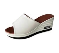 Generisch Sandalias de línea de pescado para mujer, para comercio exterior, grandes y cómodas, con tacón de plataforma, diseño de separación de dedos para elegancia en el día a día, Blanco, 39 EU