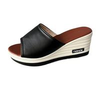 Generisch Sandalias de línea de pescado para mujer, para comercio exterior, grandes y cómodas, con tacón de plataforma, diseño de separación de dedos para elegancia en el día a día, Negro , 40 EU