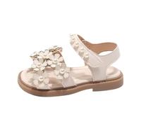Generisch Sandalias de moda para niñas, diseño floral, correa ajustable, perfecta para el día a día, ropa casual ideal de 1 a 8 años. Combinando vestidos, Blanco, 31 EU
