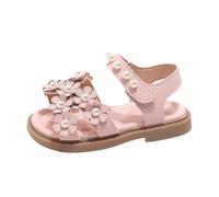 Generisch Sandalias de moda para niñas, diseño floral, correa ajustable, perfecta para el día a día, ropa casual ideal de 1 a 8 años. Combinando vestidos, Rosa., 31 EU