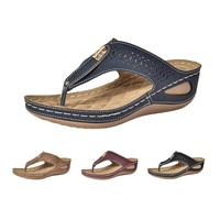Generisch Sandalias de mujer con plataforma para mujer, pantuflas de cuña con suela gruesa, sandalias de playa, cómodas, estilo bohemio, sandalias de trekking, sandalias de soporte para arco, slide