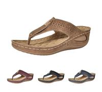 Generisch Sandalias de mujer con plataforma para mujer, pantuflas de cuña con suela gruesa, sandalias de playa, cómodas, estilo bohemio, sandalias de trekking, sandalias de soporte para arco, slide