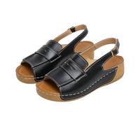 Generisch Sandalias de mujer con tacón de cuña para mujer, sandalias cómodas de verano para la playa, elegantes, antideslizantes, ajuste y correa de tobillo ajustable, zapatos de senderismo ligeros