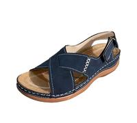 Generisch Sandalias de mujer con tacón, sandalias de plataforma con tacón de cuña, cómodas sandalias de tiras ajustables para el tiempo libre, para la playa, trekking, sandalias ligeras, para