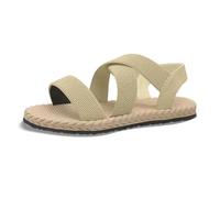 Generisch Sandalias de mujer de verano para presagio, con costuras huecas, tacón grueso y fondo, tallas grandes, puntera abierta, sandalias informales para mujer, beige, 42 EU