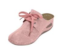 Generisch Sandalias de mujer elegantes y cómodas para el día a día, informales, ligeras con puntera en forma de media tapa, zapatos de verano para mujer, Rosa., 38 EU