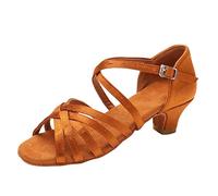 Generisch Sandalias de mujer para bailar eventos nocturnos, tacones altos, moda, comodidad, princesa, sala de baile, tango, latino, elegante, ocio, marrón, 36 EU
