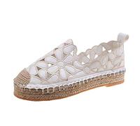 Generisch Sandalias de mujer Zapatos casuales Alpargatas de moda Zapatos planos transpirables Últimas tendencias de calzado, Blanco, 37 EU Estrecho
