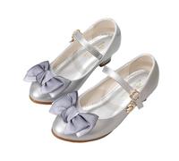 Generisch Sandalias de niña con diseño de tacón alto para el día a día Vestidos Primavera Perfecto entre 3 a 15 años Zapatos de fiesta cómodos, plata, 37 EU