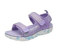Generisch Sandalias de niña Zapatos de playa ligeros con suela suave para zapatos de verano transpirables para vacaciones sandalias cómodas para niños pequeños, morado, 31.5 EU
