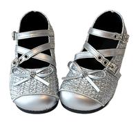Generisch Sandalias de niña Zapatos Mary-Jane con Lazo Cómodo Ligero Transpirable Zapatos para Niñas 1-10 Años Lindas Sandalias Casual Casual para Pequeñas Princesas, plata, 33.5 EU