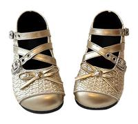Generisch Sandalias de niña Zapatos Mary-Jane con Lazo Cómodo Ligero Transpirable Zapatos para Niñas 1-10 Años Lindas Sandalias Casual Casual para Pequeñas Princesas, dorado, 33.5 EU
