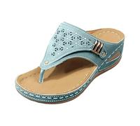 Generisch Sandalias de plataforma para mujer, sandalias de cuña de verano con suela gruesa ahueca hacia fuera sandalias elegantes y cómodas zapatos casuales, Verde claro., 42 EU
