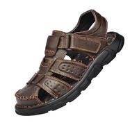 Generisch Sandalias de senderismo para hombre, transpirables, sandalias ajustables para exteriores, tallas grandes, ligeras, zapatos de verano, cómodas, clásicas, retro, deportivas, marrón, 44 EU
