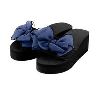 Generisch Sandalias de tacón alto para mujer, pantuflas de tacón alto, con lazo grueso, antideslizantes, para el tiempo libre, para el tiempo libre, sandalias de playa para interiores y exteriores