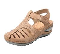 Generisch Sandalias de trekking para mujer, verano, ligeras, para verano, vintage, con correa en el tobillo, para exteriores, informales, con cuña, antideslizantes, transpirables, para el tiempo libre