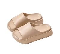 Generisch Sandalias de verano con suela gruesa para hombre y mujer, 55 mm, sandalias de arco de coco 088, caqui, 36 EU