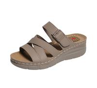 Generisch Sandalias de verano de moda con función de masaje, cómodas sandalias de apoyo para el arco del pie, sandalias planas informales para mujer, ideales para la playa y el día a día, caqui, 42 EU
