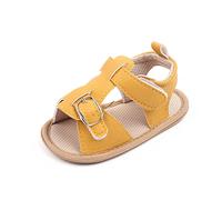 Generisch Sandalias de verano para mujeres pequeñas zapatos de gateo suaves con lazo decorativo para niñas primeros intentos de correr, amarillo, 20 EU