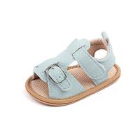 Generisch Sandalias de verano para mujeres pequeñas zapatos de gateo suaves con lazo decorativo para niñas primeros intentos de correr, azul, 19 EU