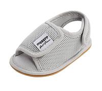 Generisch Sandalias de verano zapatos suaves sandalias de senderismo solo chicos de goma bebé red niña antideslizante zapatos planos de bebé, gris, 0-6 meses
