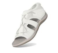 Generisch Sandalias elegantes ortopédicas para mujer con tacón de cuña, cómodas para, con punta abierta y soporte de arco, parte superior baja, punta redonda, informal para, Blanco, 36 EU