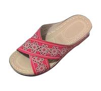 Generisch Sandalias grandes para mujer Sandalias de moda europea americana retro color sólido con suela gruesa,zapatillas ligeras para mujer, RD1., 40 EU