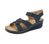 Generisch Sandalias modernas para mujer para el día a día de verano, con diseño de puntera abierta, tacón de cuña, versátil, combinables con denim calzado cómodo para un estilo relajado, marine, 39 EU
