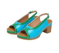 Generisch Sandalias Mujer con Tacón Bloque Boca de Pescado Dedos Abiertos Tacón Ahuecado Sandalias con Hebilla Ajustable Tacón Grueso Sandalias de Tiras Zapatos de Playa Zapatos de Verano Sandalias de