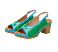 Generisch Sandalias Mujer con Tacón Bloque Boca de Pescado Dedos Abiertos Tacón Ahuecado Sandalias con Hebilla Ajustable Tacón Grueso Sandalias de Tiras Zapatos de Playa Zapatos de Verano Sandalias de