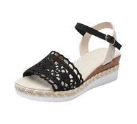 Generisch Sandalias Mujer Con Tacón Cuña Elegante Sandalias Plataforma Mujer Verano Espadrilles- Ahuecado Transpirable Sandalias de Plataforma Dedo Abierto Hebilla Sandalias de Cuña Cómodas Sandalias