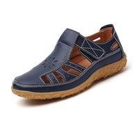 Generisch Sandalias para mujer cómodas sandalias de mujer para el día a día con diseño de puntera y talón cerrado, aberturas transpirables y cierre, perfectas para trajes de verano y casuales, azul