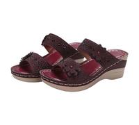 Generisch Sandalias para mujer con diamantes de imitación y flores, sandalias de verano con puntera abierta, plantilla suave ortopédica, zapatos cómodos para el ocio, antideslizantes y ligeras