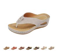 Generisch Sandalias para mujer con plantilla para mujer, sandalias de verano para mujer, sandalias de cuña, transpirables, para caminar por la parte trasera, abiertas, gris, 43 EU
