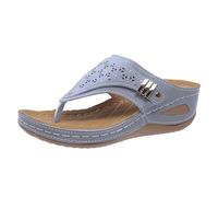 Generisch Sandalias para mujer con plantilla separadores de dedos zapatillas verano plantilla suave chanclas de soporte de arco pantuflas transpirables Orthoslipper Bedroom Sandal Trasero Abierto