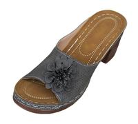 Generisch Sandalias para mujer con tacón, sandalias de plataforma para mujer, sandalias de flores, sandalias de verano antideslizantes, sandalias de verano, sandalias de media cuña, sandalias de cuña