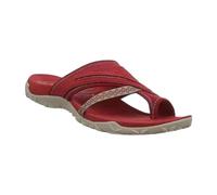 Generisch Sandalias para mujer, planas, ortopédicas, antideslizantes, para casa, para interiores y exteriores, con plantilla, para caminar, rojo, 44 EU