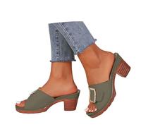 Generisch Sandalias para mujer, sandalias de verano para mujer como sandalias ortopédicas, plantilla suave y tacón de plataforma, modelos casuales abiertos ideales como zapatillas cómodas en casa, 40