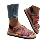 Generisch Sandalias para mujer, sandalias planas informales de verano con suela suave, correas cruzadas y tejido de malla transpirable, ideales para llevar dentro y para el día a día., Other, 38 EU