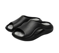 Generisch Sandalias para mujer, verano, ocio, plataforma, sandalias de verano, tacón de bloque de piel sintética, zapatillas de verano, sandalias antideslizantes para playa y piscina, Negro , 40 EU