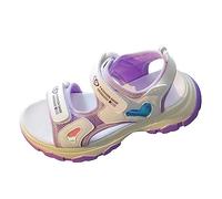 Generisch Sandalias para niñas y niños, sandalias deportivas con correa ajustable con hebilla antideslizante, sandalias de tiras para la playa, zapatos de verano, morado, 27 EU