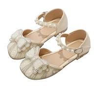 Generisch Sandalias para niños, sandalias para niñas, sandalias ligeras de verano, sandalias de playa de cuero antideslizantes, sandalias de playa con flores, beige, 31 EU