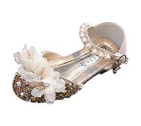 Generisch Sandalias Patrón Lentejuelas Decoración Lindo Tacón Bajo Cómodo Gancho Lazo Princesa Zapatos