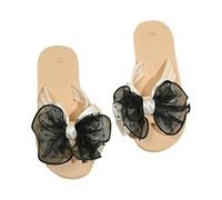 Generisch Sandalias planas de playa para mujer, elegantes, con lazo, zapatos de verano con plantilla, zapatos de playa monocolor, zapatos abiertos, sandalias de verano para la playa, con parte