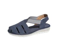 Generisch Sandalias planas para mujer, sandalias abiertas, sandalias de goma antideslizantes, sandalias caladas con hoja delantera calada, correa de punto, sandalias de ocio de moda para exteriores