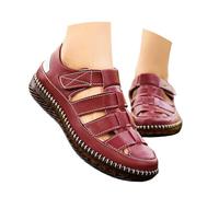 Generisch Sandalias planas para mujer, sandalias planas de estrás, sandalias boho de un solo color, sandalias de piel sintética, sandalias anchas H para bailar, zapatos de trabajo, sandalias de