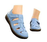 Generisch Sandalias planas para mujer, sandalias planas de estrás, sandalias boho de un solo color, sandalias de piel sintética, sandalias anchas H para bailar, zapatos de trabajo, sandalias de