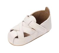 Generisch Sandalias unisex para bebé, cierre seguro, con cierre autoadhesivo, zapatos para aprender a andar con correas trenzadas, suaves zapatos de verano para primeros pasos, Estilo A04 Blanco, 20